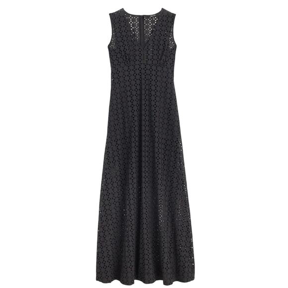 Madewell Eyelet V-Neck Maxi Dress Black Women’s Sizes 6 - Picture 2 of 15